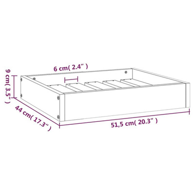 vidaXL Legowisko dla psa, białe, 51,5x44x9 cm, lite drewno sosnowe