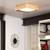 Plafon LED Abruzzo Mazza 16W Kwadratowy Naturalne Drewno 3 Barwy Świecenia CCT