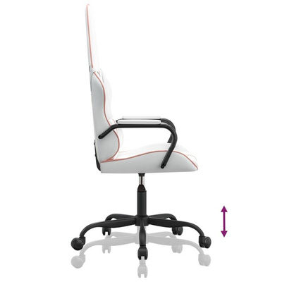 vidaXL Fotel gamingowy, biało-różowy, sztuczna skóra model standard