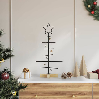 Metalowa choinka świąteczna z podstawą Czarny 59,5 cm