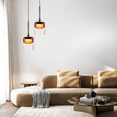 Lampa wisząca Glaxi szklana klosz transparentny i brązowy 1xGX53 nad stół