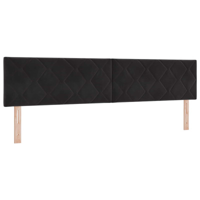 Łóżko z pojemnikiem i materacem LED Czarny 200 x 200 cm Welur