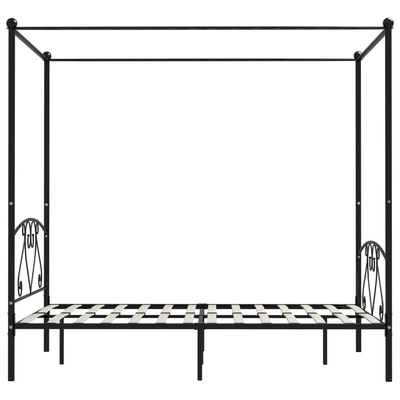 vidaXL Rama łóżka z baldachimem, czarna, metalowa, 160 x 200 cm