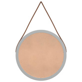 vidaXL Lustro ścienne na pasku, srebrne, Ø35 cm