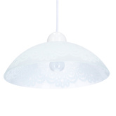 Lampa wisząca Bilbao szklana pojedyncza biała do jadalni z kloszem E27