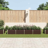 Podwyższona donica, brązowa, 320x80x45 cm, galwanizowana stal