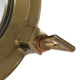 vidaXL Lustro wiszące w kształcie bulaja, Ø38 cm, aluminium i szkło