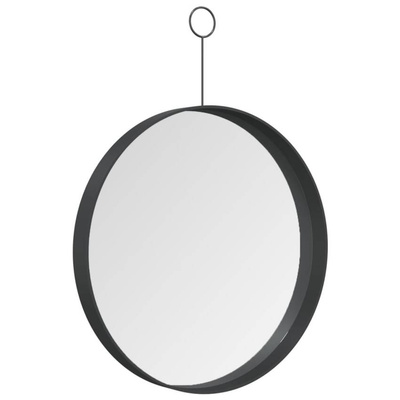 vidaXL Lustro ścienne z zawieszką, czarne, 30 cm
