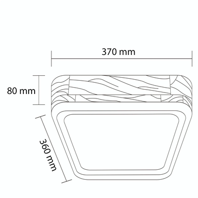 Plafon LED Abruzzo Mazza 16W Kwadratowy Naturalne Drewno 3 Barwy Świecenia CCT