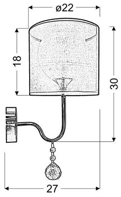 Lampa ścienna kinkiet 1X60W E27 biały BRAVA 21-23230