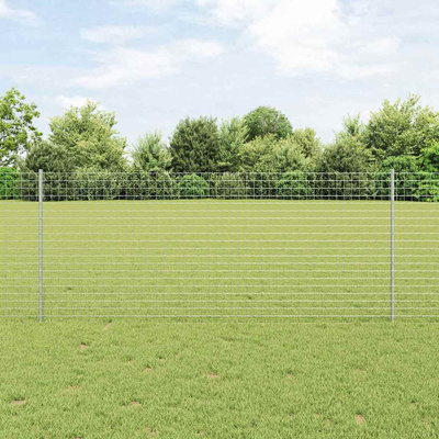 Wbudowany słupek ogrodzeniowy 5 szt. srebrny 140 cm