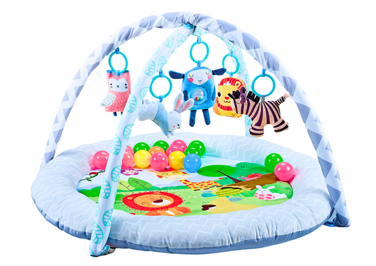 Mata Edukacyjna 2w1 Dla Malucha Okrągła Piłeczki Zwierzęta Lew