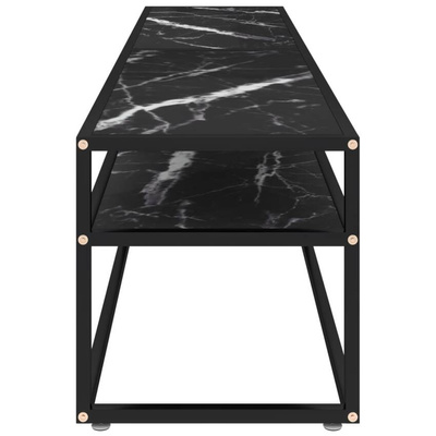 vidaXL Szafka pod TV, czarny marmur, 180x40x40,5 cm, szkło hartowane