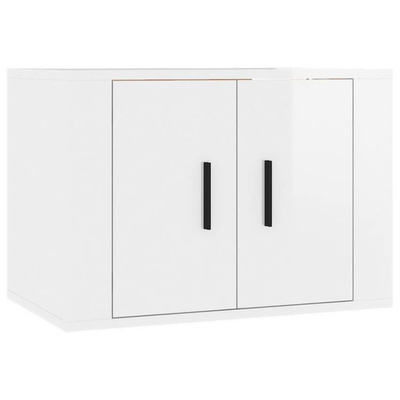 vidaXL Wiszące szafki telewizyjne, 2 szt, białe, połysk, 57x34,5x40 cm