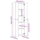 Szafa biurowa, betonowy szary, 60x32x190 cm