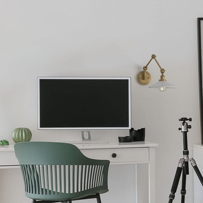 Kinkiet Retro nastawny Biało Złoty Abruzzo Gloria