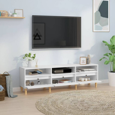 vidaXL Szafka pod TV, biała, 150x30x44,5 cm, materiał drewnopochodny wariant 9