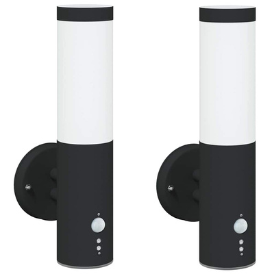 Zewnętrzna lampa ścienna 2 pcs Czarny 15 x 7,5 x 33 cm