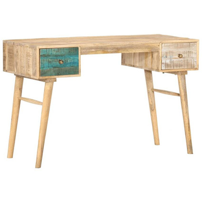 vidaXL Biurko, 118x50x75 cm, lite drewno mango
