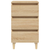 Szafka nocna z drewnianymi nóżkami, dąb sonoma, 40x35x69 cm