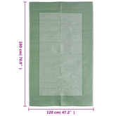 vidaXL Dywan zewnętrzny, zielony, 120x180 cm, PP model standard