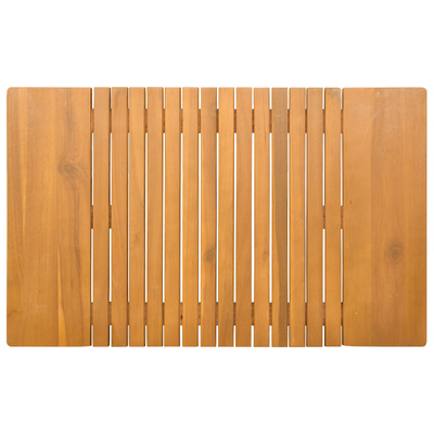 Mata do kąpieli Gładki brązowy 81 x 50 cm Lite Drewno Akacji