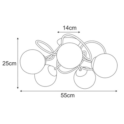 Lampa sufitowa K-5351 z serii NELA