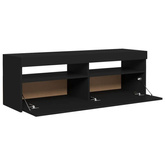 vidaXL Szafka pod TV z oświetleniem LED, czarna, 120x35x40 cm