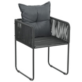 vidaXL 5-częściowy zestaw mebli ogrodowych rattan PVC, czarny