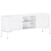 vidaXL Szafka pod TV, biała, 115x30x46 cm, lite drewno mango