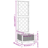 Donica ogrodowa z kratką, brązowa, 40x40x121,5 cm, PP