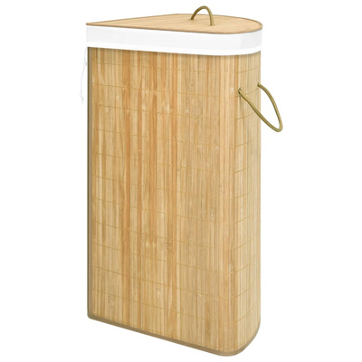Bambusowy kosz na pranie, narożny, 60 L