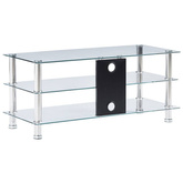 vidaXL Szafka pod TV, przezroczysta, 90x40x40 cm, hartowane szkło