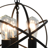 Lampa wisząca, czarna, sferyczna, 3 żarówki E27