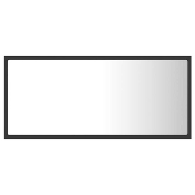 vidaXL Lustro łazienkowe z LED, szare, 90x8,5x37 cm, akryl