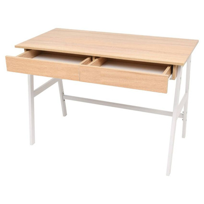 vidaXL Biurko 110 x 55 x 75 cm, kolor dębowy i biały