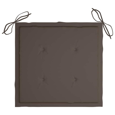 vidaXL Fotel bujany z poduszką w kolorze taupe, lite drewno tekowe