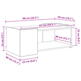 Stolik kawowy Stare drewno 90 x 50 x 33 cm Drewno inżynieryjne