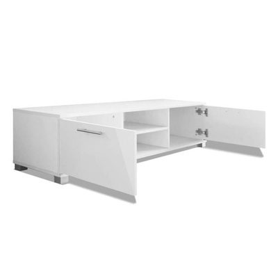 vidaXL Szafka pod TV, wysoki połysk, biała 120x40,5x35 cm