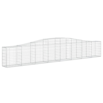 Kosze gabionowe, 9 szt, 400x30x60/80 cm, galwanizowane żelazo