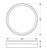 Florida lampa sufitowa plafon czarno złoty 18w led 33 cm klosz biały