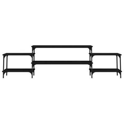 vidaXL Szafka pod TV, czarna, 197x35x52 cm, materiał drewnopochodny