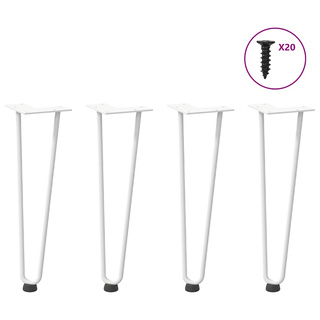Nogi do stolika kawowego w kształcie spinki do włosów 4 szt. Białe 42 cm Stal lite