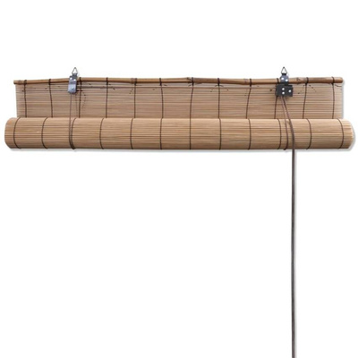 vidaXL Bambusowe rolety, 2 szt., 80 x 160 cm, brązowe