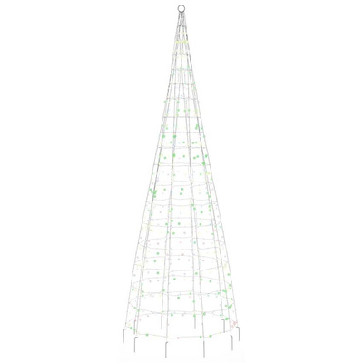 vidaXL Choinka z lampek, na maszt, 550 kolorowych LED, 300 cm