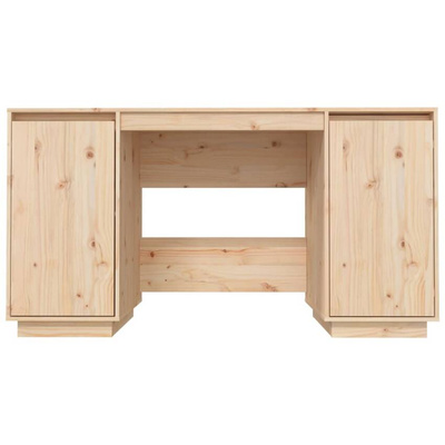 vidaXL Biurko, 140x50x75 cm, lite drewno sosnowe