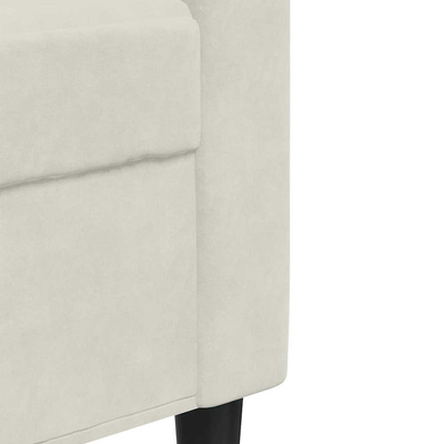 3-osobowa sofa, kremowa, 210 cm, tapicerowana aksamitem