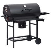 Grill beczkowy na kółkach z półkami 3 szt. 115 x 85 x 95 cm