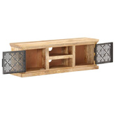 vidaXL Szafka pod TV ze stalowymi drzwiami, 120x30x40 cm, drewno mango