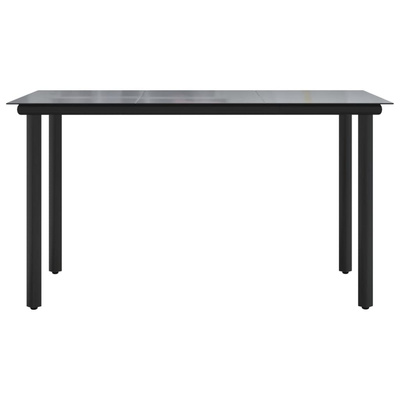 9-częściowy zestaw mebli ogrodowych, czarny, rattan PVC
